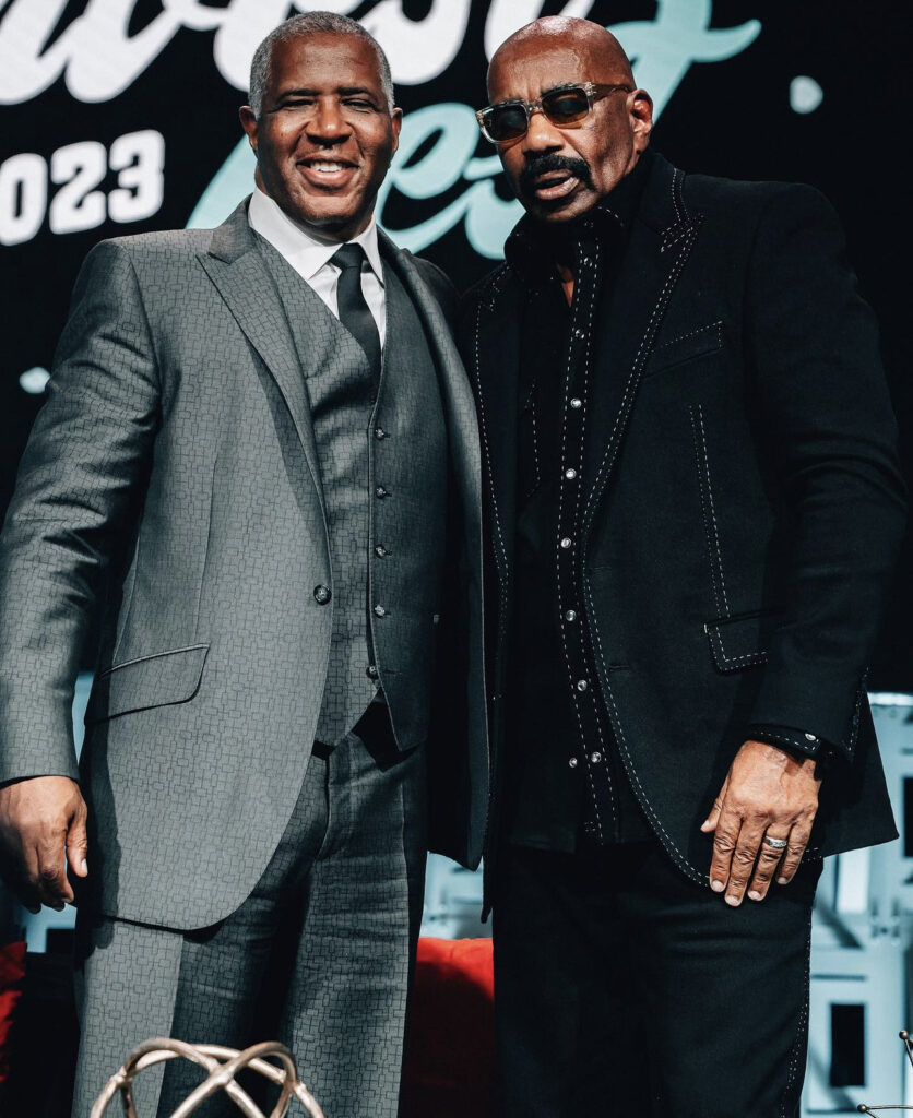 Steve Harvey with Robert F. Smith at Invest Fest 2023