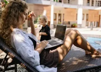 Woman balancing work and personal responsibilities